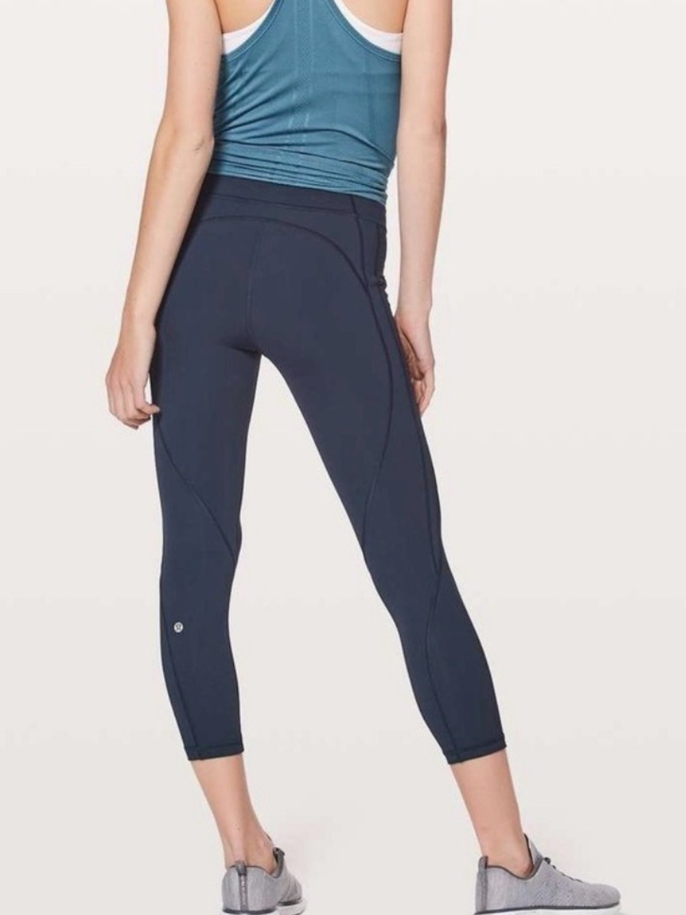 Lululemon Wunder Train High-Rise Crop Leggings Blue Size 6 Athletic Gym Yoga